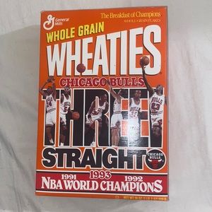 Wheaties 1993 Chicago Bulls three straight box
